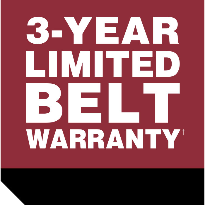3 Year Limited Belt Warranty