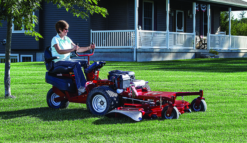 Woman riding ProCut S front mount mower