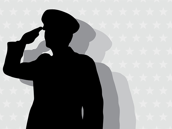 Military member saluting